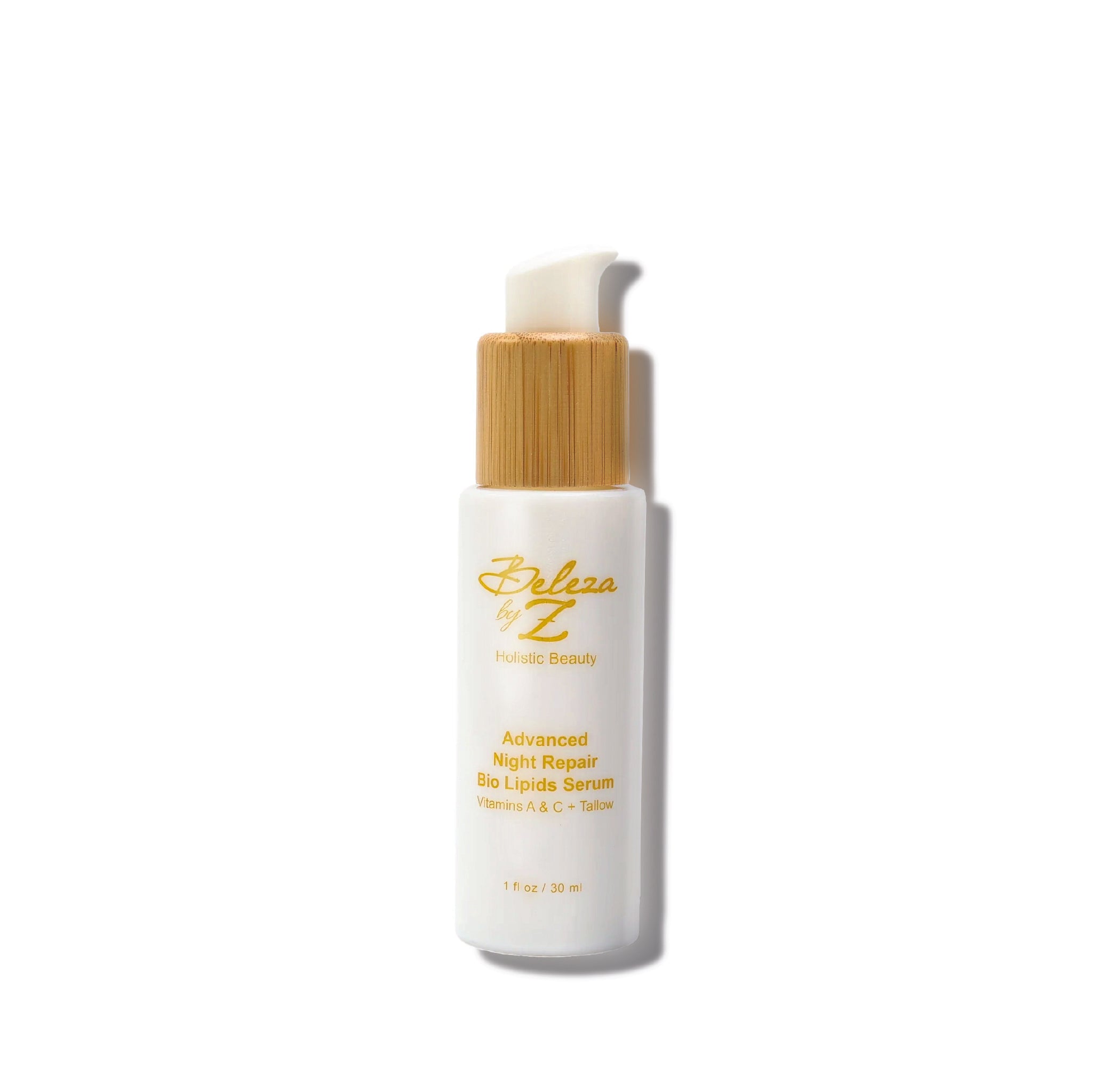 Beleza by Z best clean luxury tallow skincare. Advanced vitamin A, retinol, vitamin C, 3D super hydrator, anti-aging, antioxidant night serum for sensitive, dull, and acne prone skin. Professional holistic beauty.