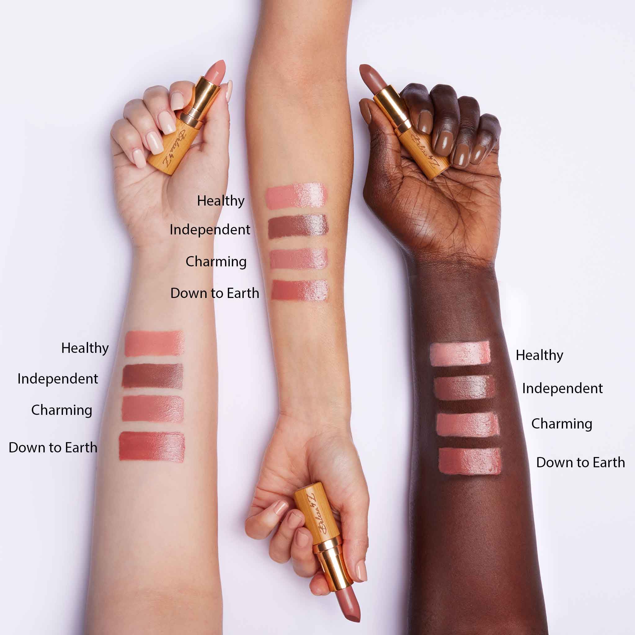 Lipstick in four beautiful "nude" shades for the perfect natural look