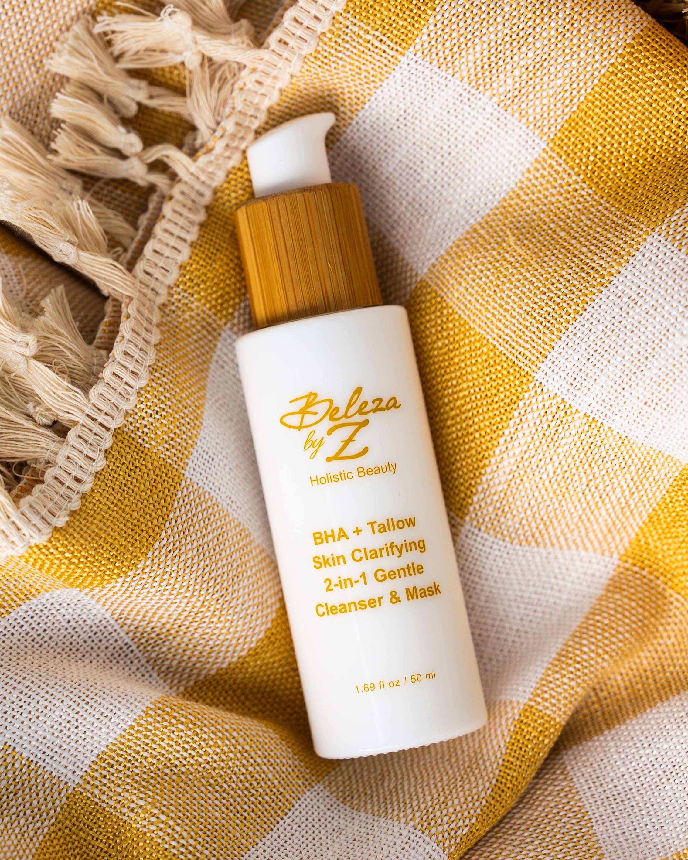 Luxury tallow skincare gentle probiotic cleanser + mask with salicylic acid for acne and sensitive skin. 